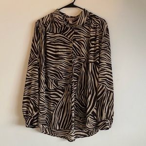 H&M Zebra Print Blouse